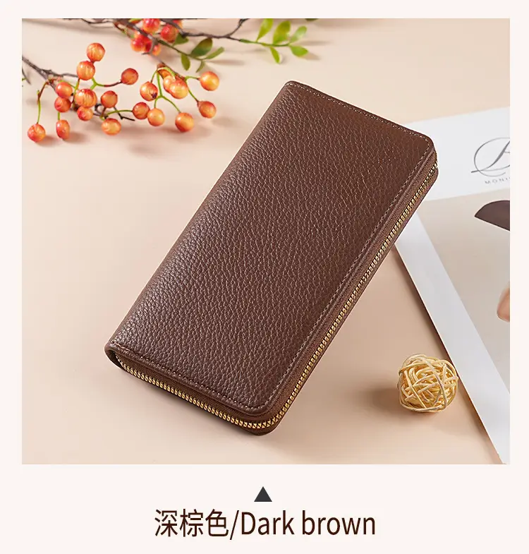 Green Genuine Leather Long Wallet for Women — feature 17