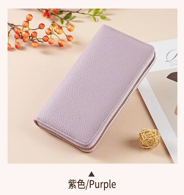 Green Genuine Leather Long Wallet for Women — feature 19