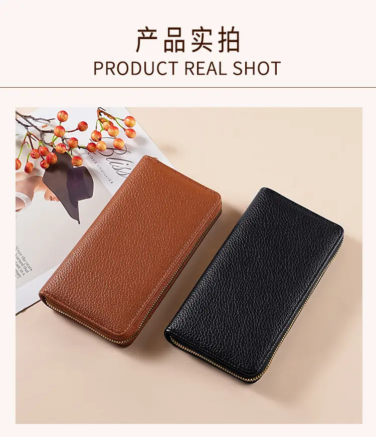 Green Genuine Leather Long Wallet for Women — feature 20