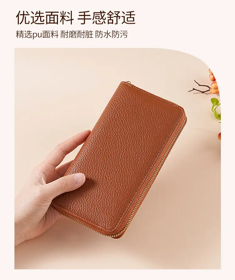 Green Genuine Leather Long Wallet for Women — feature 4