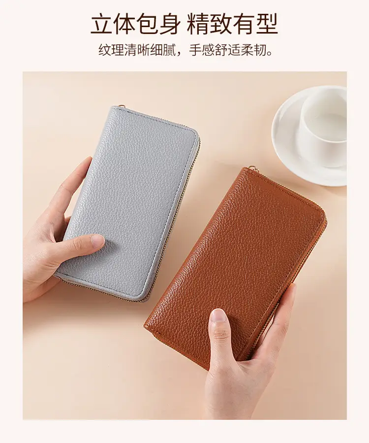 Green Genuine Leather Long Wallet for Women — feature 6