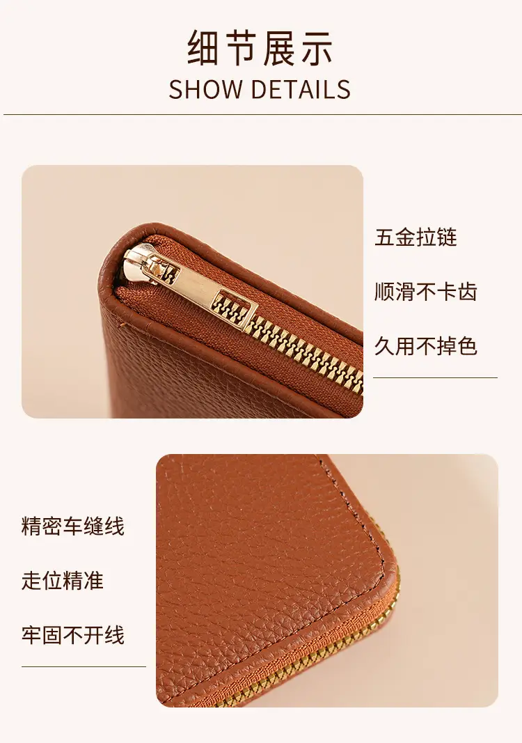 Green Genuine Leather Long Wallet for Women — feature 9