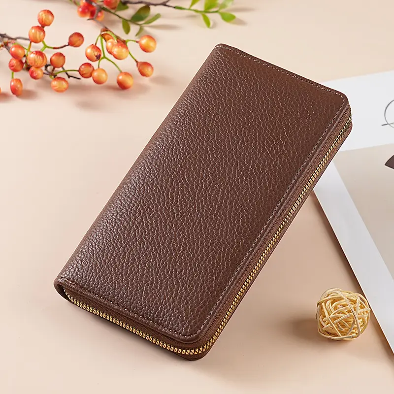 Green Genuine Leather Long Wallet for Women - Image 2