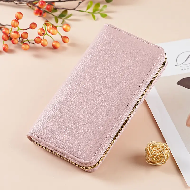 Green Genuine Leather Long Wallet for Women - Image 8