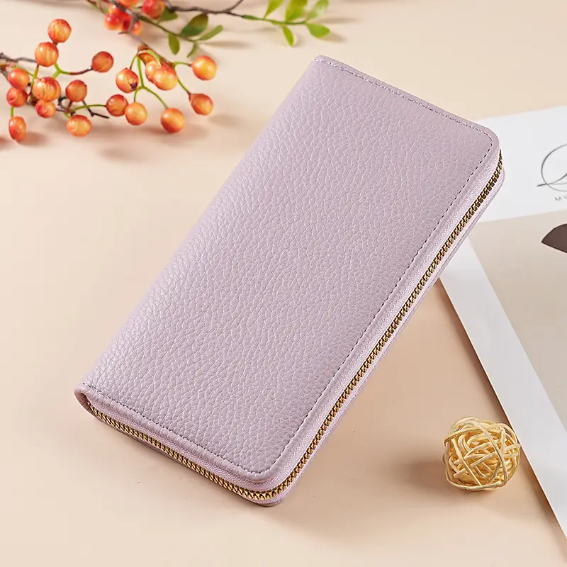 Green Genuine Leather Long Wallet for Women - Image 9
