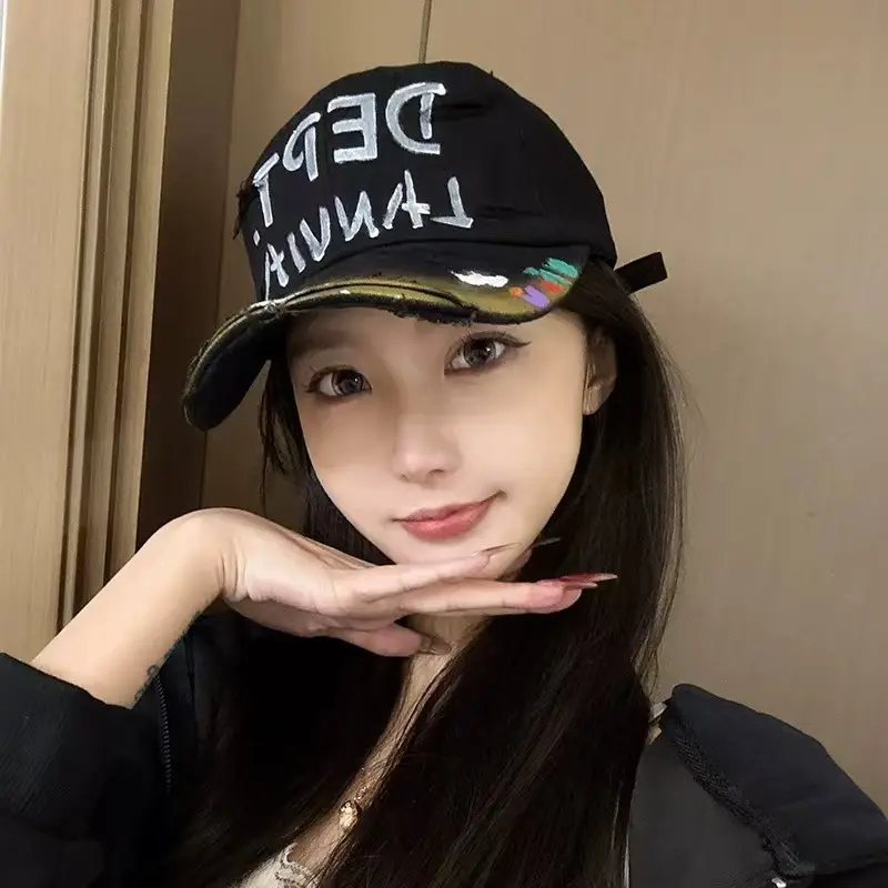 Dept. Lanvik Ripped Cap Women Men Spring Summer Hip Hop - Image 4