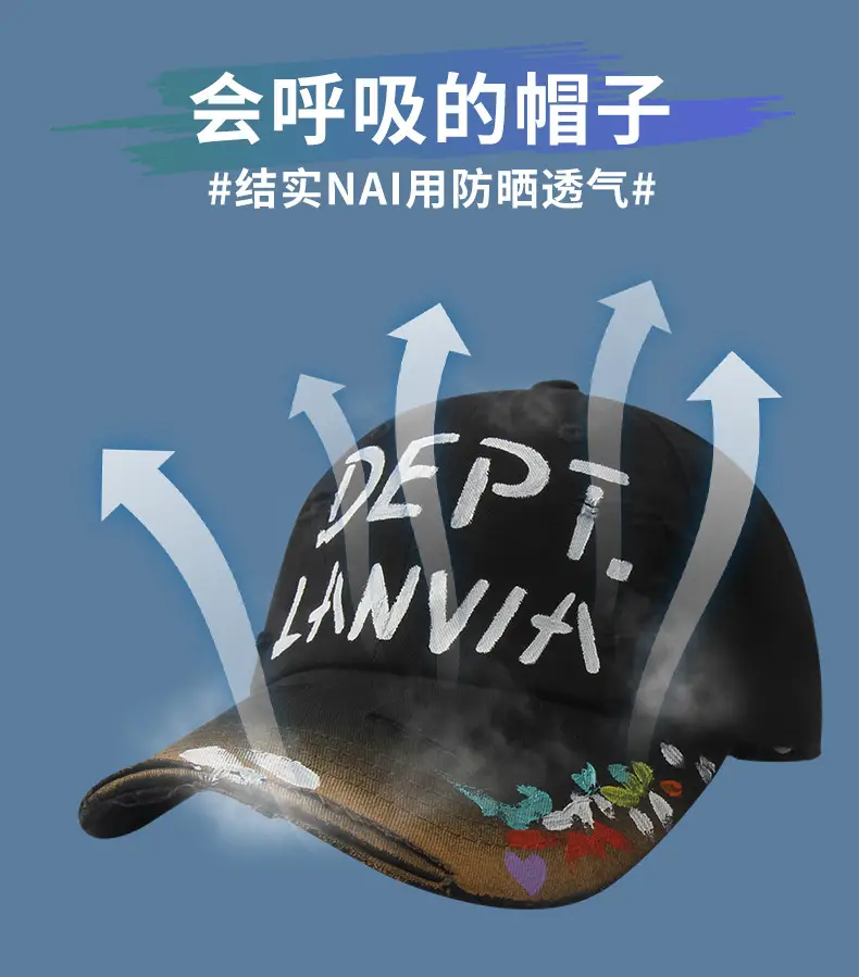 Dept. Lanvik Ripped Cap Women Men Spring Summer Hip Hop — feature 7