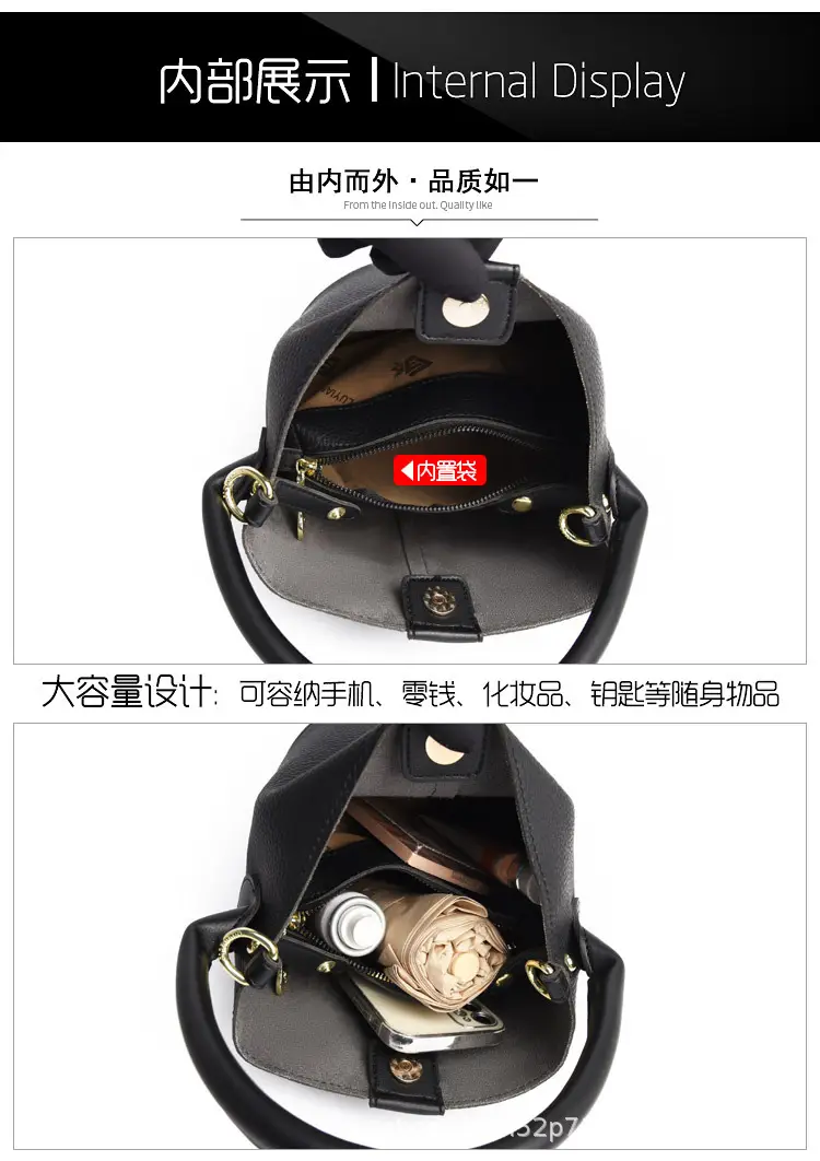 Women's Cream Bucket Bag with Bow 2025 — feature 7