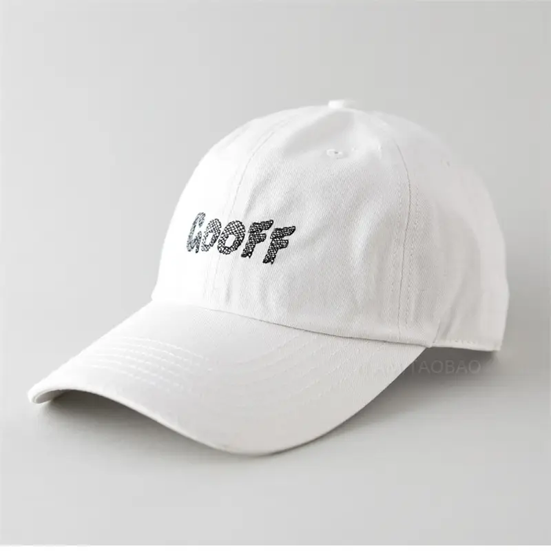 Beige Korean Letter Printed Baseball Cap for Women & Men - Image 6