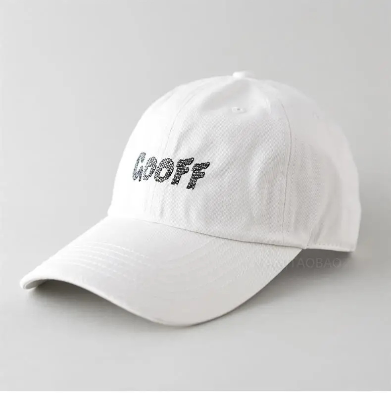 Beige Korean Letter Printed Baseball Cap for Women & Men — feature 2