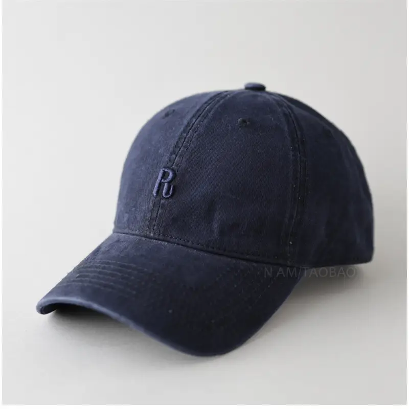 Navy Blue Three-Dimensional Letter Cap for Men Women