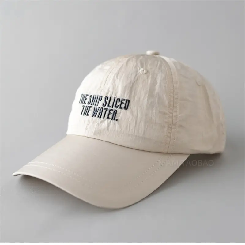 Men's Grey Embroidered Baseball Cap Quick-Drying - Image 7