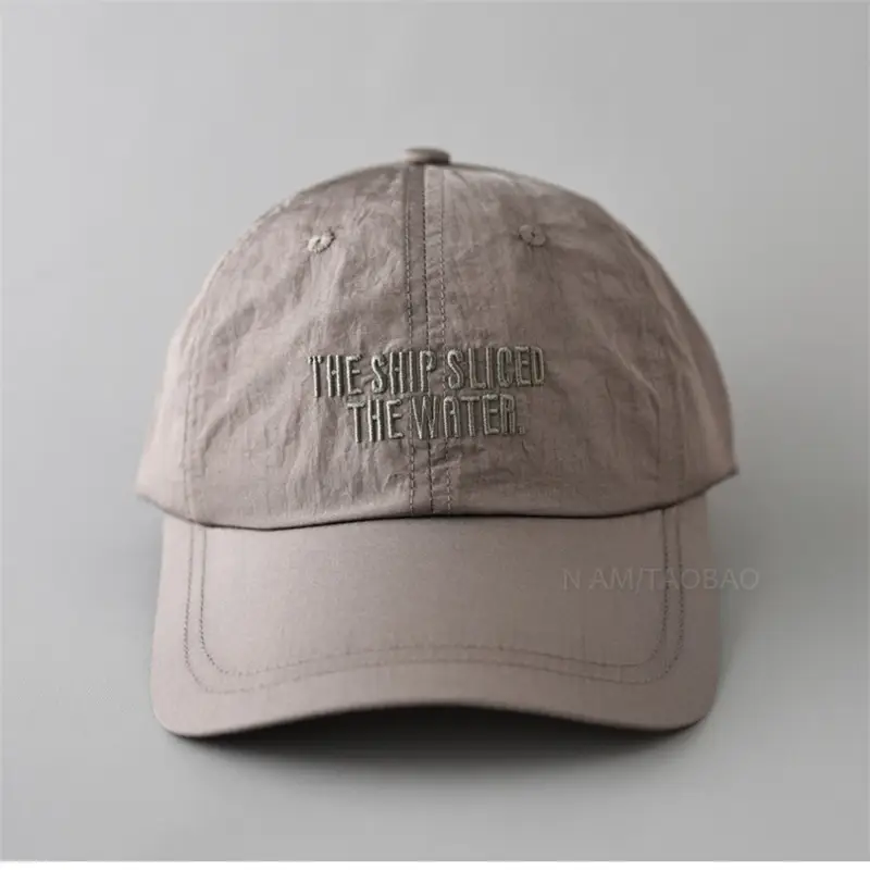 Men's Grey Embroidered Baseball Cap Quick-Drying - Image 10