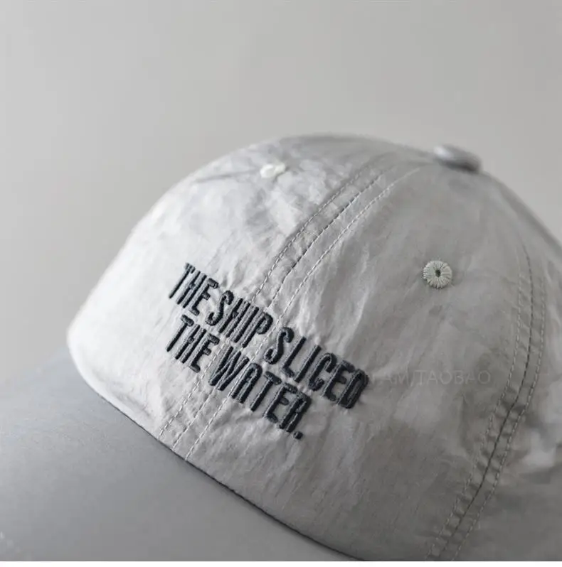 Men's Grey Embroidered Baseball Cap Quick-Drying — feature 11