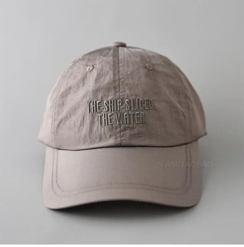 Men's Grey Embroidered Baseball Cap Quick-Drying — feature 5