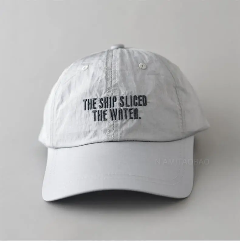 Men's Grey Embroidered Baseball Cap Quick-Drying — feature 8