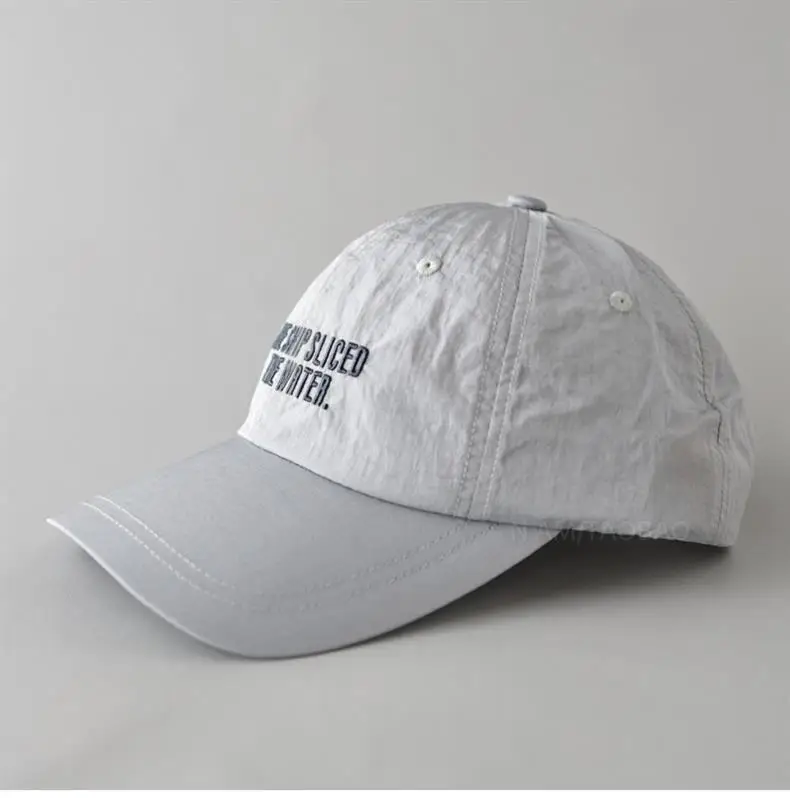 Men's Grey Embroidered Baseball Cap Quick-Drying — feature 9