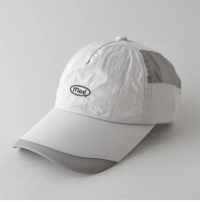 Men Baseball Cap Beige Grey Letter Embroidered — feature 1