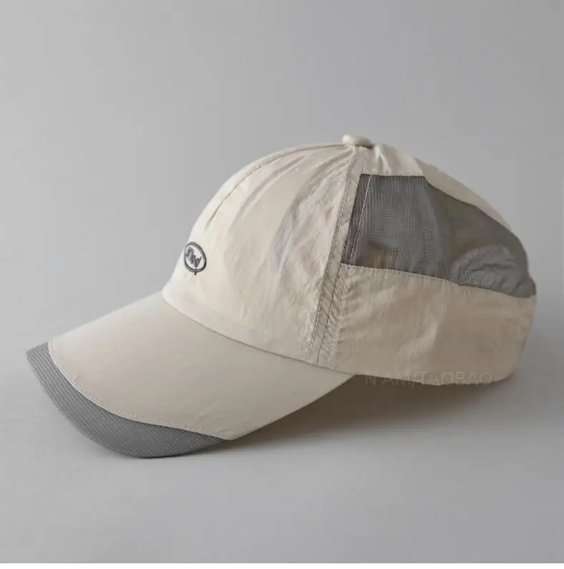 Men Baseball Cap Beige Grey Letter Embroidered — feature 9