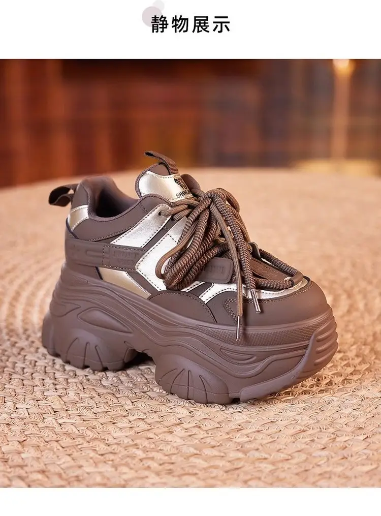 Women White Thick Casual Sneakers 9CM High — feature 13