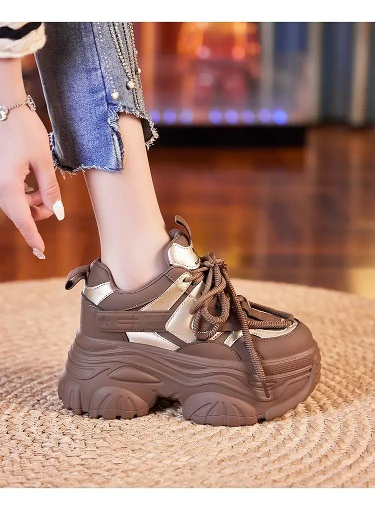 Women White Thick Casual Sneakers 9CM High — feature 8