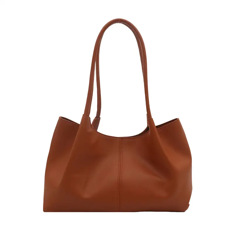 Black Leather Tote Bag with Handle for Women - Image 9