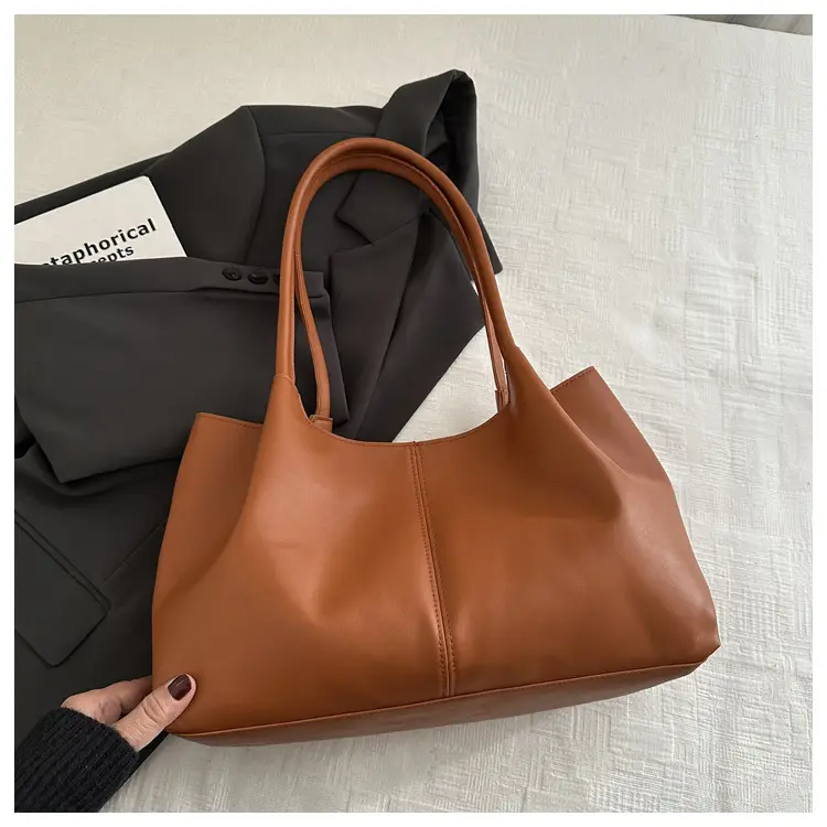 Black Leather Tote Bag with Handle for Women — feature 29