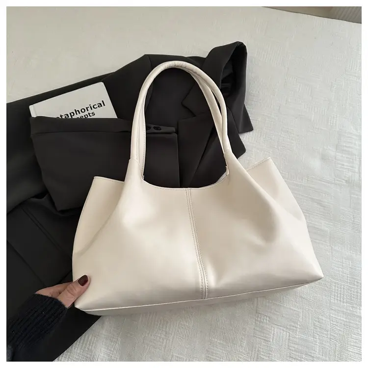 Black Leather Tote Bag with Handle for Women — feature 31