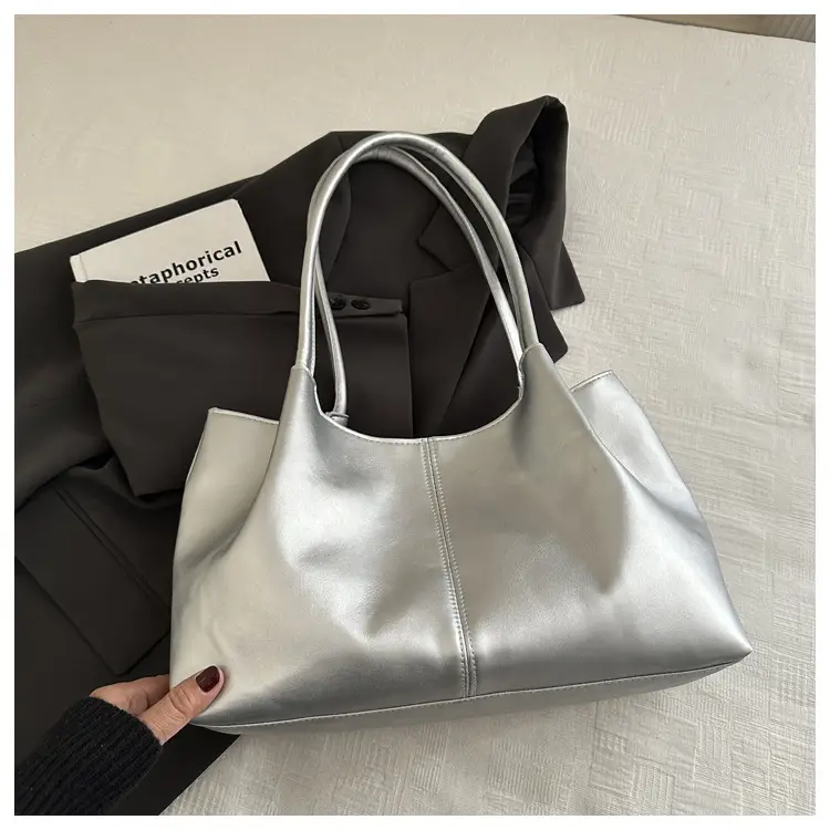 Black Leather Tote Bag with Handle for Women — feature 32