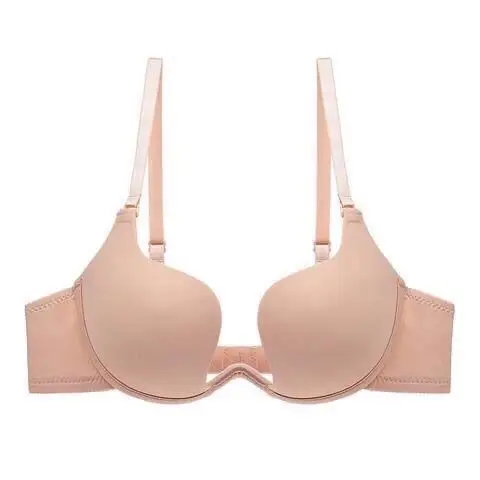 Sexy French Style Low-Corset Backless Invisible underwear Girl Super Gather Sexy Mango Cup Beautiful Back Small Bra
