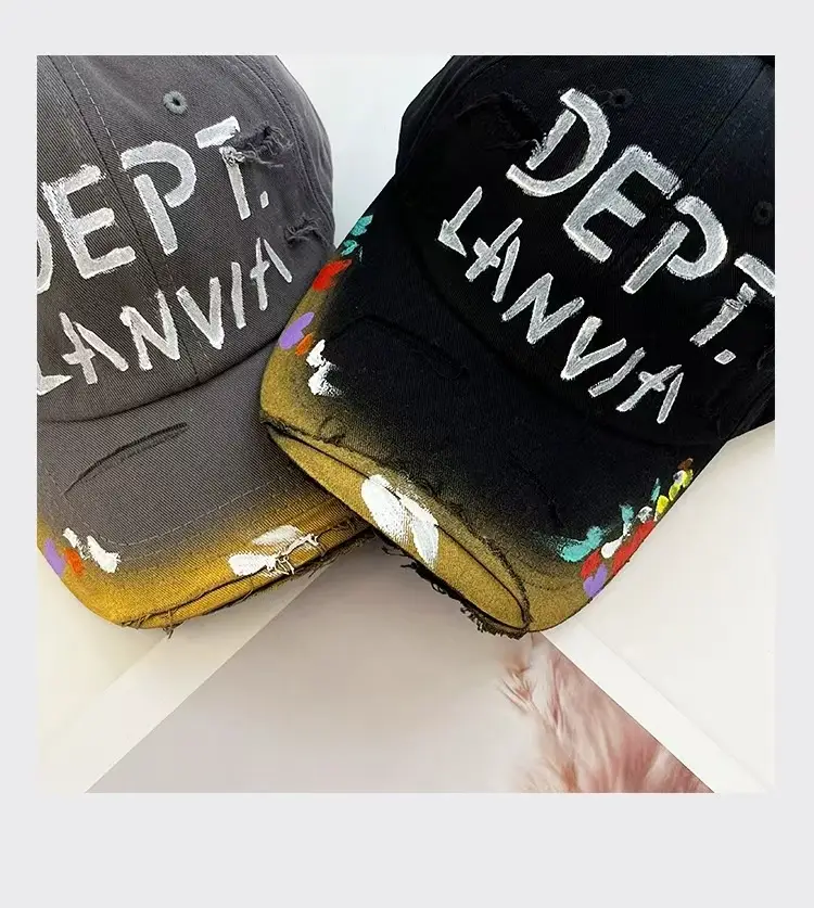 Women's Black Graffiti Cap with Colorful Embroidery — feature 21