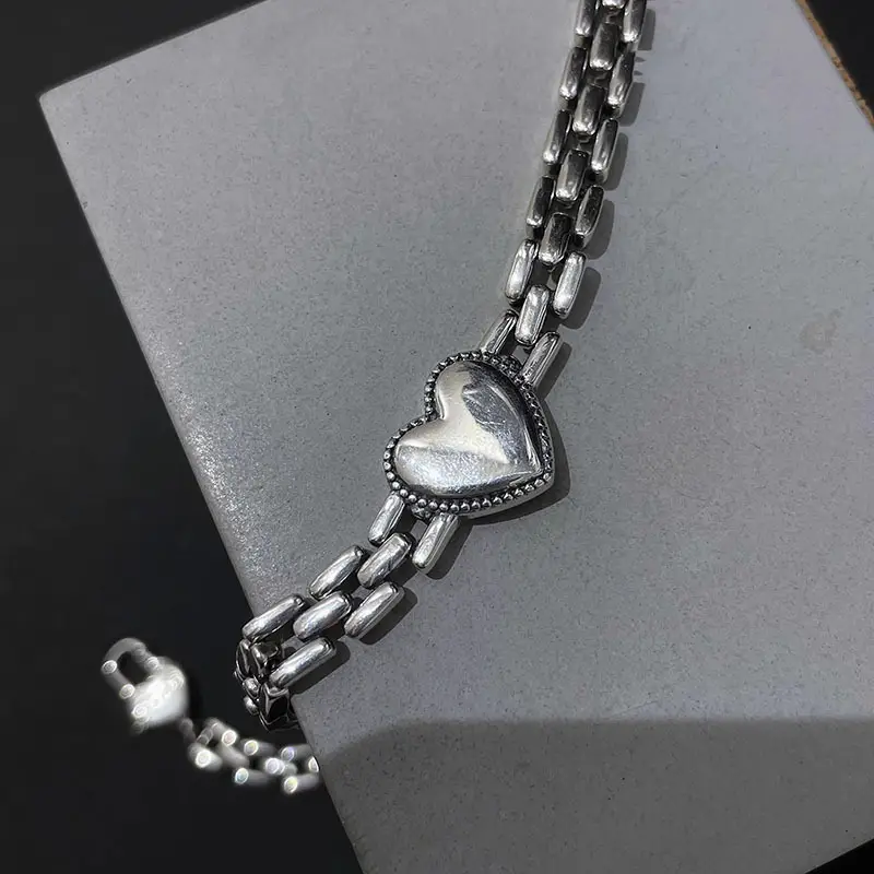 Women's Heart Charm Necklace with Silver Chain & Clavicle — feature 6