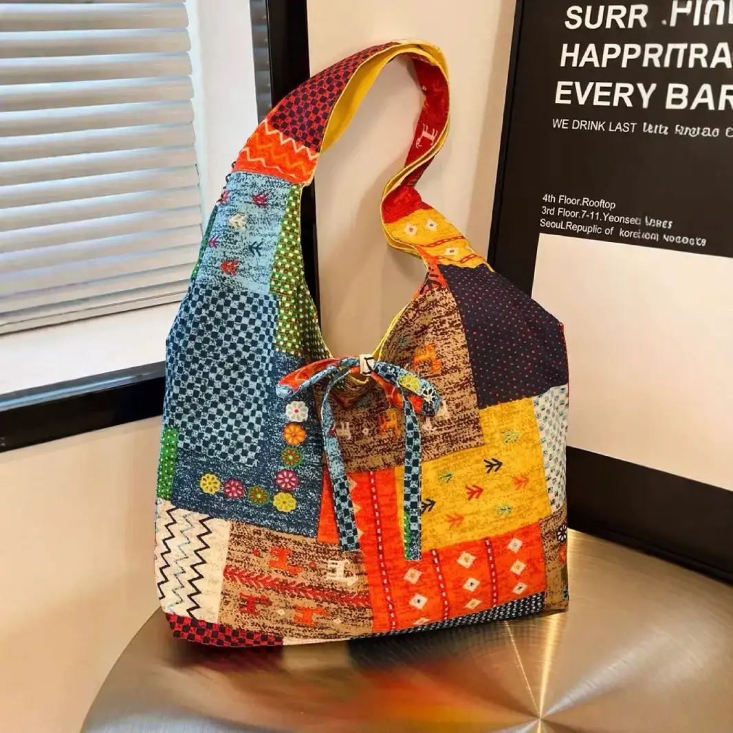 2025 Ethnic Floral Patchwork Shoulder Bag for Women - Image 3