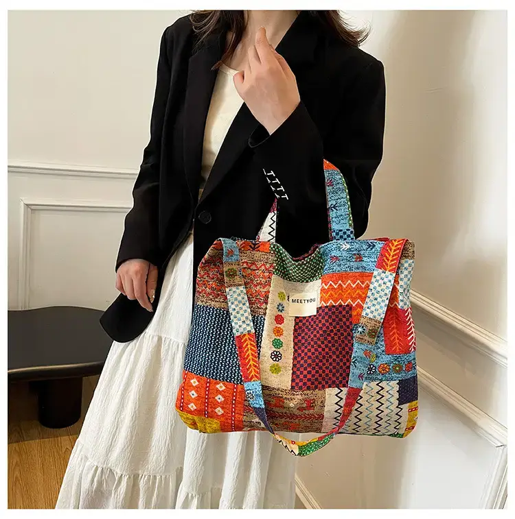 2025 Ethnic Floral Patchwork Shoulder Bag for Women — feature 21
