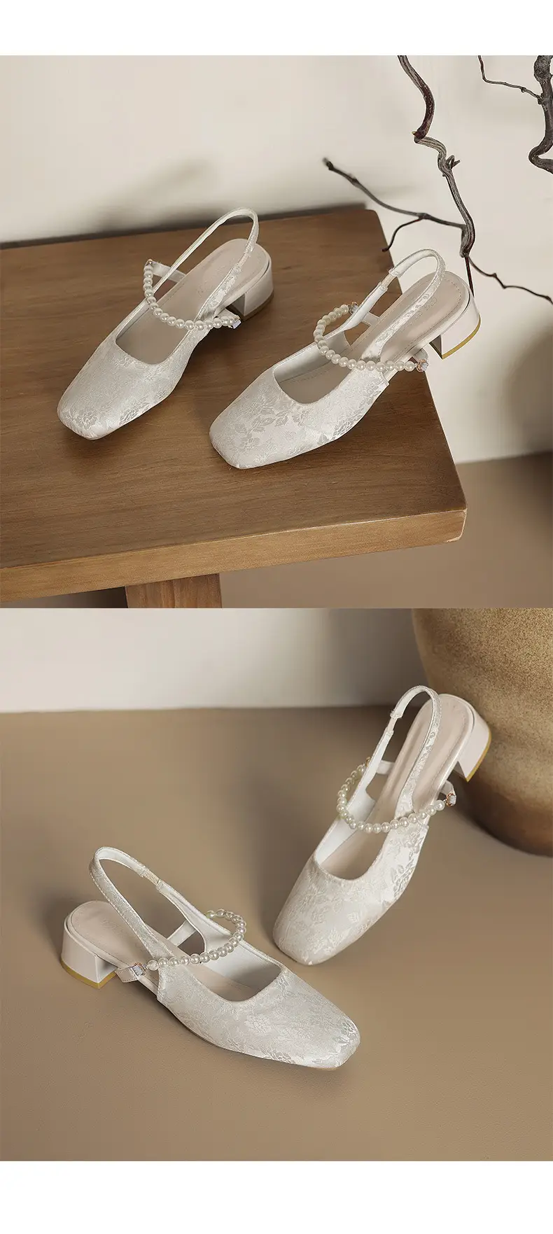 National Style Thick Heel Square-toe Single-layer Shoes Women's 2025 New Summer Fairy Style Chinese Embroidered Pearl Middle Heel Baotou Sandals — feature 14