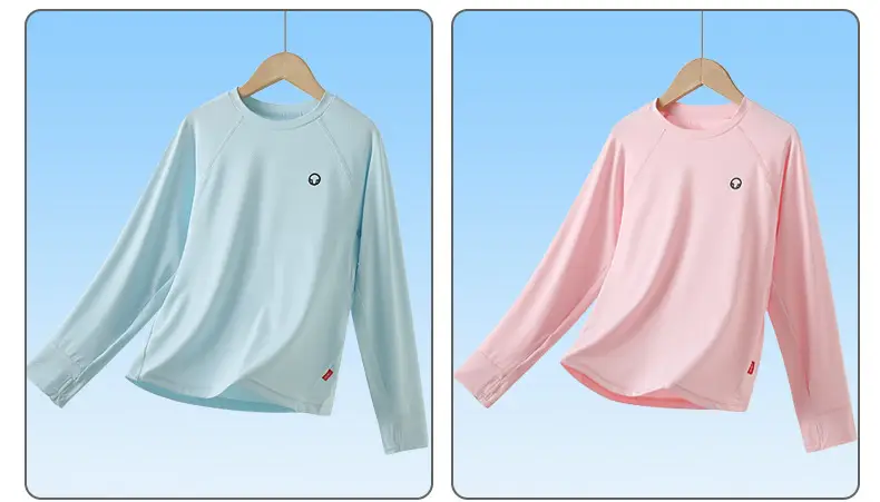 Children's New Spring Training T-Shirt Light Blue Sweat Wicking — feature 15