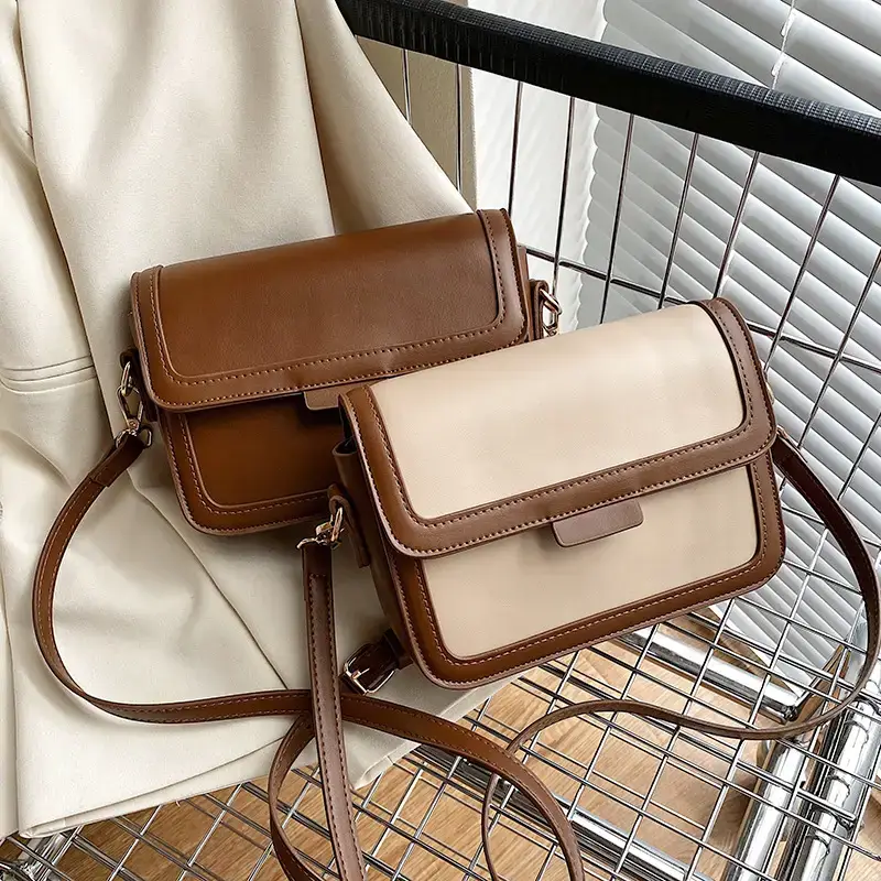 Women's 2022 Shoulder Bag Beige Brown Leather Crossbody - Image 5