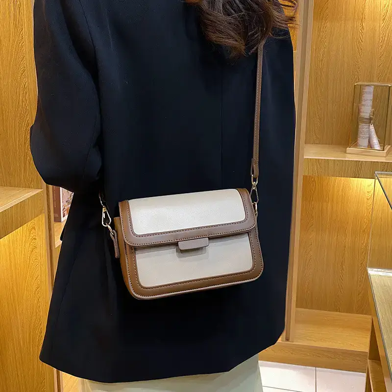 Women's 2022 Shoulder Bag Beige Brown Leather Crossbody - Image 7