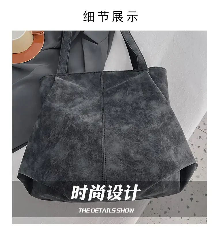 Women's Grey Suede Shoulder Bag Spring 2024 — feature 2