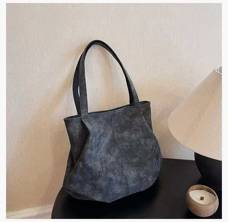 Women's Grey Suede Shoulder Bag Spring 2024 — feature 24