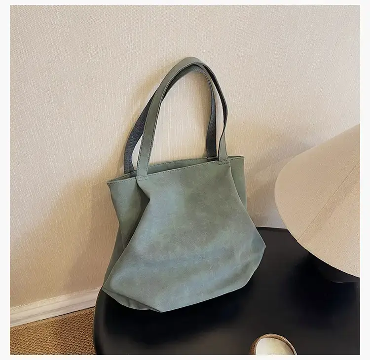 Women's Grey Suede Shoulder Bag Spring 2024 — feature 25