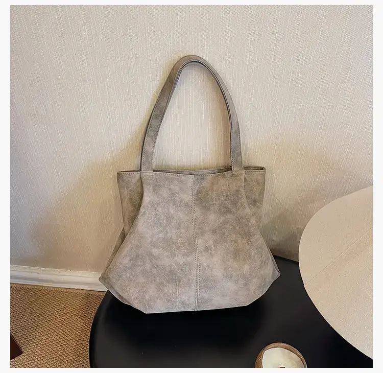 Women's Grey Suede Shoulder Bag Spring 2024 — feature 27