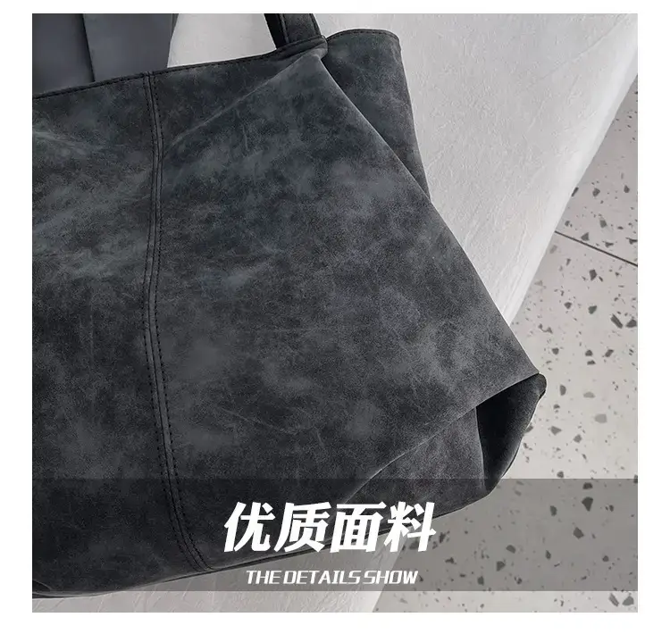 Women's Grey Suede Shoulder Bag Spring 2024 — feature 3