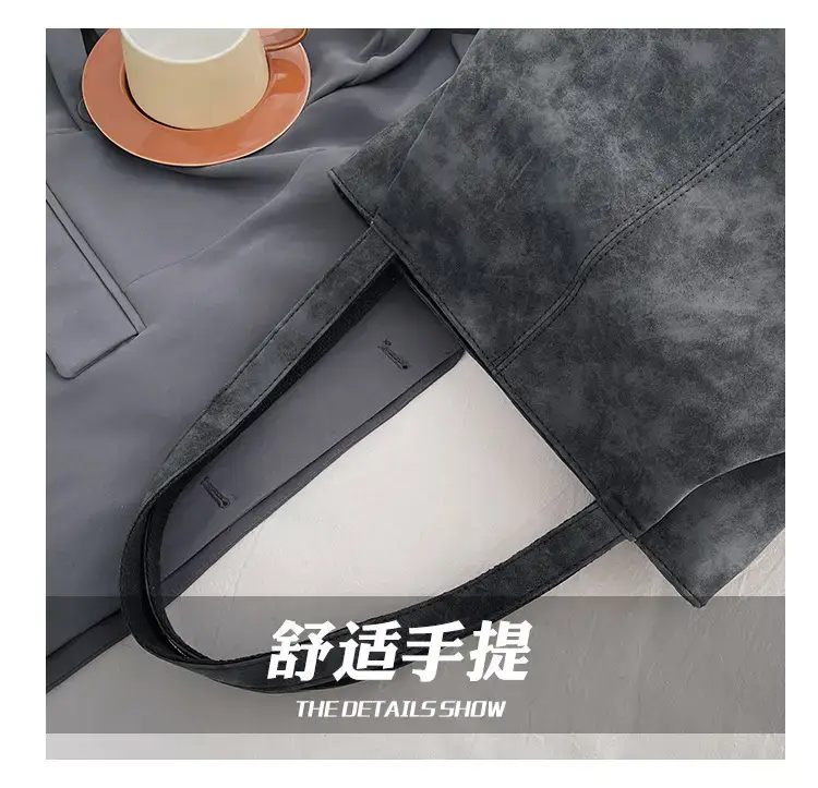 Women's Grey Suede Shoulder Bag Spring 2024 — feature 4