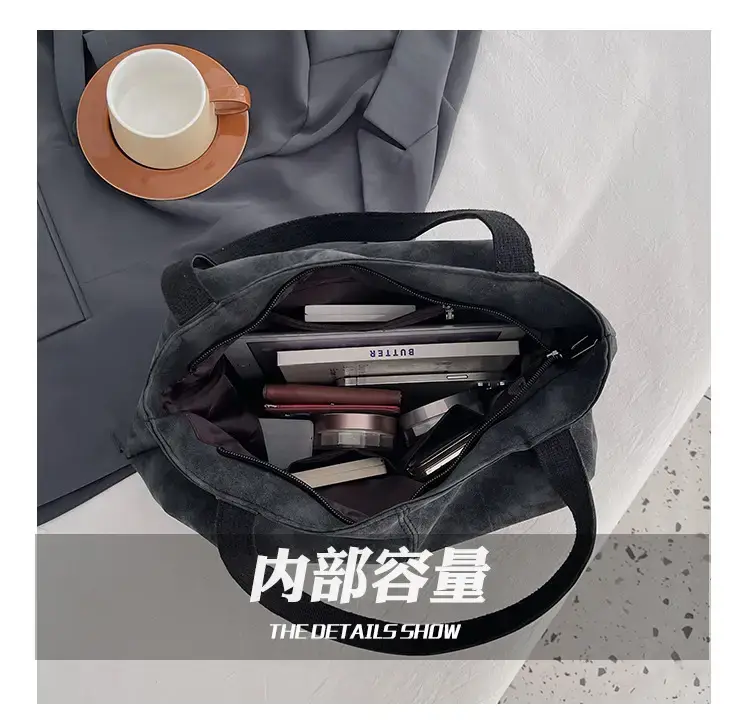 Women's Grey Suede Shoulder Bag Spring 2024 — feature 7