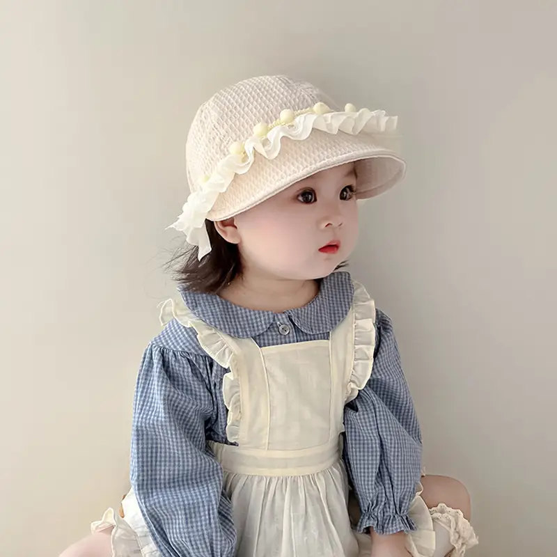 Korean Style Lace Baby Hat Winter Windproof Big Brim Cap - Image 8