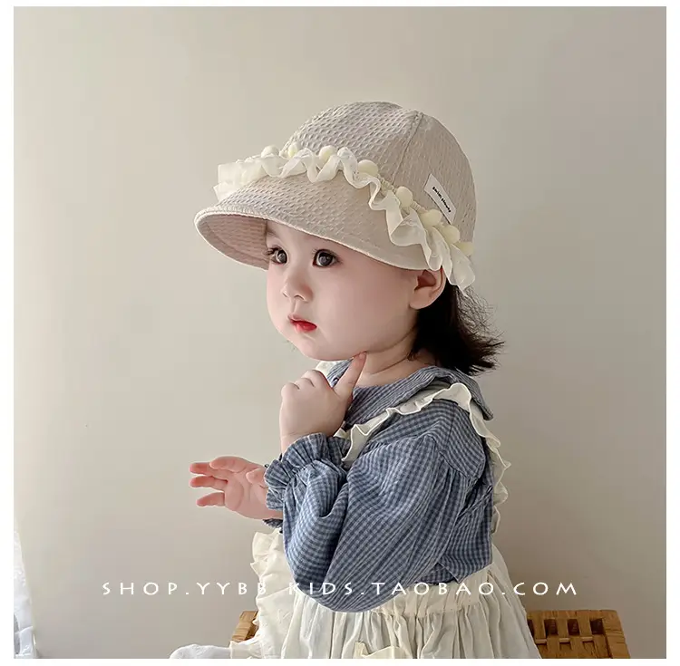 Korean Style Lace Baby Hat Winter Windproof Big Brim Cap — feature 2