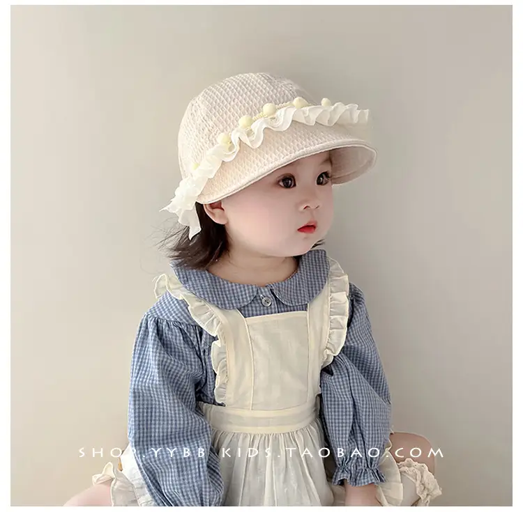 Korean Style Lace Baby Hat Winter Windproof Big Brim Cap — feature 3