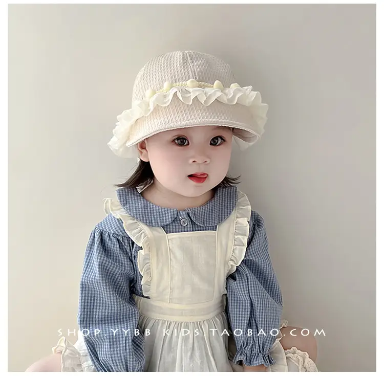 Korean Style Lace Baby Hat Winter Windproof Big Brim Cap — feature 5