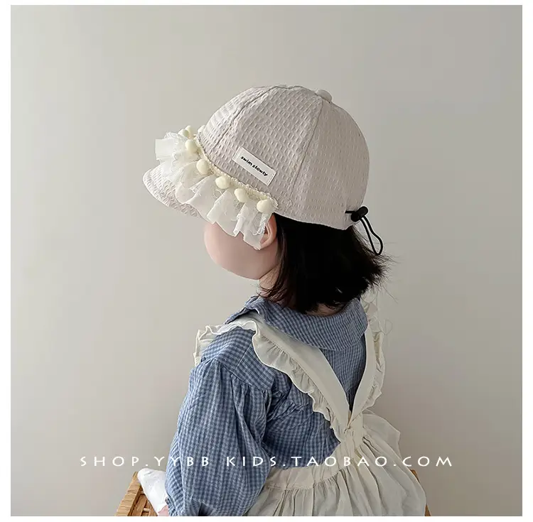 Korean Style Lace Baby Hat Winter Windproof Big Brim Cap — feature 6